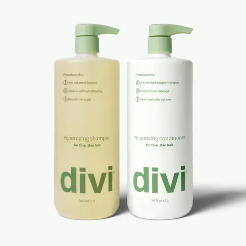 Volumizing Shampoo & Conditioner for Fine Hair, Jumbo Size 1L | Divi