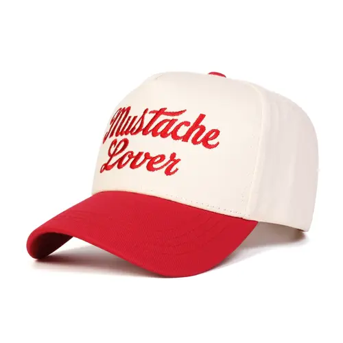 Unisex Mustache Lover Fun Five-Sided Baseball Cap, Adjustable Streetwear Hat, Adjustable Snapback, Embroidered Fitted Cap, Adjustable Strap Sun Protection Hat for Men & Women, Casual Spring & Fall Outdoor Travel, Casual Trendy Hat