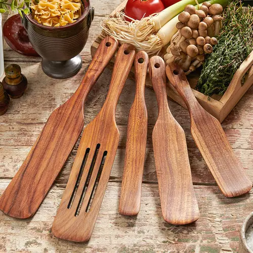 5PC Wooden Spurtle Set, Wooden Cooking Utensils, Kitchen Cooking Utensils Set, Kitchen Cooking Accessories, Wooden Serving Spoon, Home & Kitchen Gifts for Men & Women, Spatulas For Kitchen Use, Wooden Spatulas, Home Kitchen Supplies