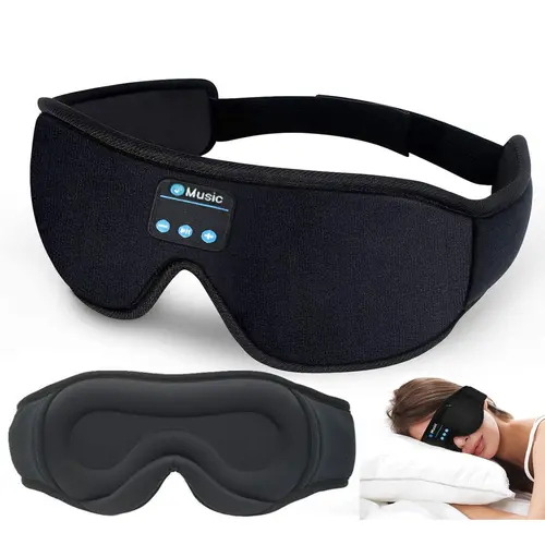 HITOZON Wireless Sleep Headphones with 3D Mask Ultra-Thin HD Stereo Speakers, HD calls, Sleep Eye Mask for Sleeping, Yoga, Meditation, flying, travelling