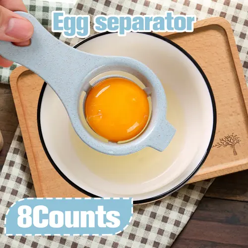 8 Counts Egg Yolk White Separator, Simple Design for Easy Egg Separation，Random color Lightweight Sturdy