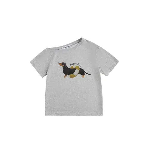 Aelfric Eden Dachshund Off-The-Shoulder Tee Mens Oversized Graphic Tees Cute Dog Casual Women Tshirts Short Sleeve Top Cotton Cute Tee Shirt