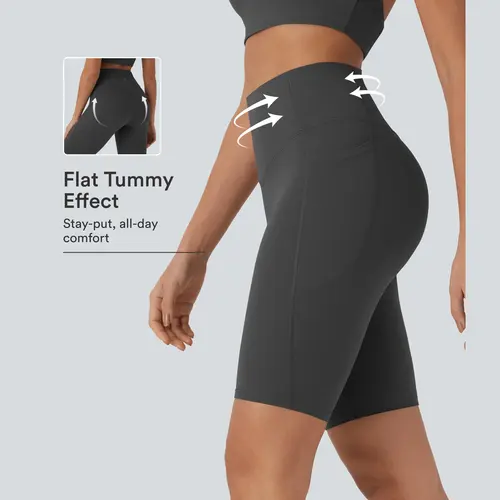 Halara UltraSculpt™ High Waisted Tummy Control Pocket Shaping Training Biker Shorts 9'' #BackToSchool