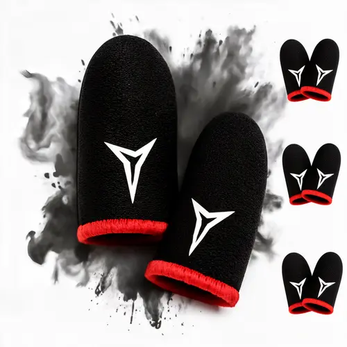 Unisex Updated Version Smartphone Gaming Finger Sleeves - Conductive Fibers, Touchscreen Compatible, Quickdry, Breathable, Anti-Sweat, Thin, Elastic Fit Hugs Fingers, Closefit Grip, Soft Fabric, Friction-Reducing, Responsive Touch, Fits Most Sizes,techvib