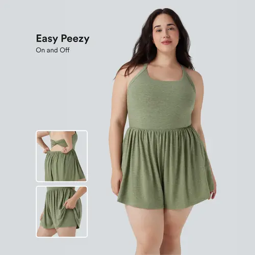 Halara 2-in-1 Plus Size Romper with Pockets-Easy Peezy Edition #BackToSchool