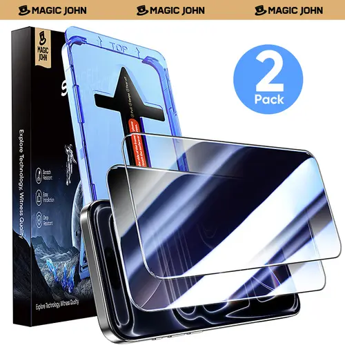 New-MAGIC JOHN 2-Pack Screen Protector for iPhone, Samsung, and Google–Crystal Clear, Scratch-Resistant, Ultra-Smooth Touch, Privacy Protection, Circular Polarized Eye Protection, Easy Installation summerwins,back to school,back to school haul