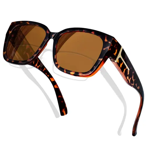【FitOver Sunglasses】MEETSUN Oversized Polarized Fit-Over Glasses for Women, Trending Glasses with Modern Frames, Lightweight & Flexible, UV Protection, Prescription-Friendly, Great for Driving & Golf, Fishing, Stylish Cat-Eye Fashion Eyewear
