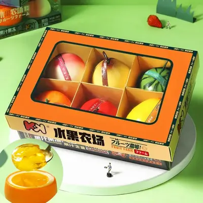 YO MAN Fruit Farm Juice Jelly 660g - Stunning Peach Mango Orange Watermelon Pear Shapes Pure Fruit Flavor Q-Bouncy Texture Zero Fat Guilt-Free Dessert Snack Healthy Treat Picnic, Date shown is MFG date, not EXP