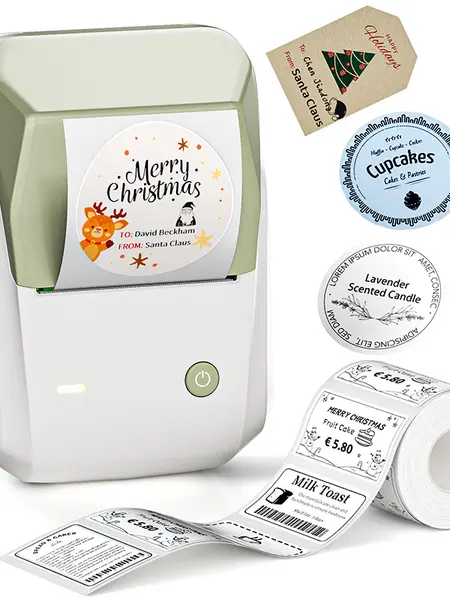 NIIMBOT B1/B1Pro Label Maker Machine with Tape, 2 inch sticker printer，Easy to Use for Office, Home, Business, 2 Inch Label Maker with 2'' x1.18'' Labels-230pcs/Roll
