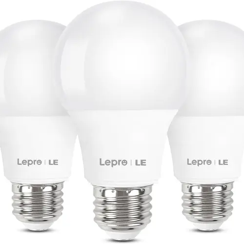 LEPRO White Light Bulbs - 60W Equivalent 9W 800 Lumens Non-Dimmable, Daylight White 5000K, A19 E26 Standard Medium Base, 10000-Hour Lifetime, Energy Saver, LED Upgrade, Bulb-Shaped Lights, LED Lighting Solutions