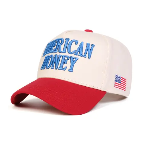 Unisex American Honey Letter Embroidered Baseball Cap, Adjustable Fashion Snapback Travel Ready Outdoor Sun Protection Hat, Casual Fitted Design for All Seasons