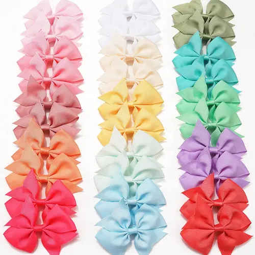 Minimalist Solid Color Bow Design Hair Clips, 30pcs/set Cute Bow Decor Hair Clips, Colorful Hair Accessories for Girls, Fashion Hair Accessories for Kids, Hairclips, Fun Hair Clips