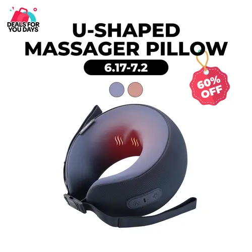 CINCOM U-Shaped Neck Massager Pillow for Cervical Support, with Soothing Heat & Kneading, 360° Memory Foam Support, Cordless, Rechargeable & Portable, Perfect Gift for Black Friday, Thanksgiving, Christmas, Birthdays & More,dorm essentials