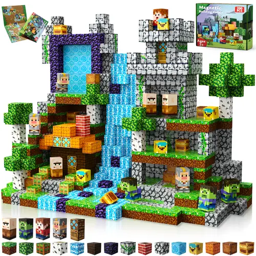 Magnetopia 200 PCS Magnetic Building Cubes - Assembly Blocks Set, Block Kit, DIY Assembly Kit for Open Ended Play, Develops Critical Thinking, Kids' Magnet Toy Gift for Ages 3+, Easter/Birthday