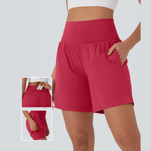 Halara Softlyzero Airy Super High Waisted 2-in-1 InstantCool Yoga Shorts 7" with Pockets #BackToSchool
