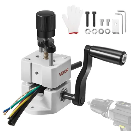 【toolupgrade】VEVOR Manual Wire Stripping Machine - Portable Scrap Copper Recycling Tool, 0.06-1 in Capacity, Hand Crank or Power Drill Powered, 64Mn Quenched Blades, 45# Steel Rollers, ABS & PC Wire Peeler, Work Tools, Pressure Plate, Tools And Gadget