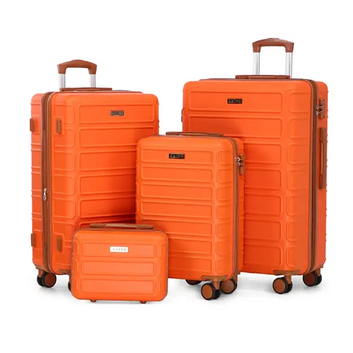 4 Piece Luggage Sets with Double Spinner Wheels,Expandable ABS Travel Suitcase Set  TSA Lock Hardshell Durable Traveling Bag Luggage Sets (13/20/26/28in) Gift for Back to School summervibes, tiktokshopbacktoschool,back to school,back to school haul