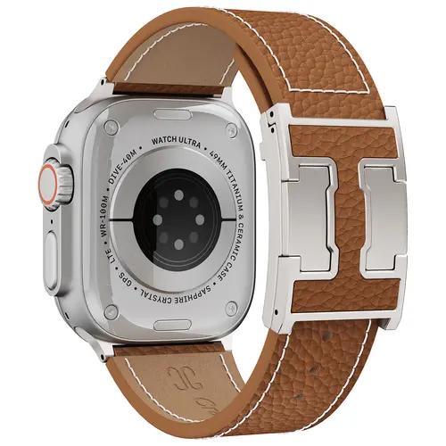 CRAZYGRASS Tactical-Grade Magnetic Leather Replacement Band for 44/45/46/49mm Smartwatch, Breathable Unbreakable Executive Wearable Accessory [WATCH NOT INCLUDED], Electronic Gadgets Strap, Wearables