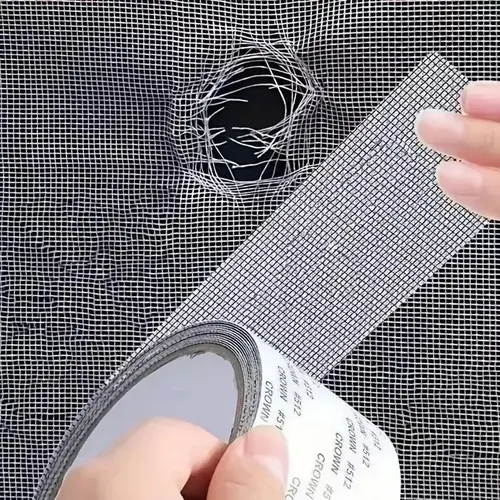 Gray Adhesive Window Screen Repair Tape - Durable Fiberglass Mesh Strip for DIY Window & Door Screen Maintenance, Strong Mesh Hold Integrity Solution