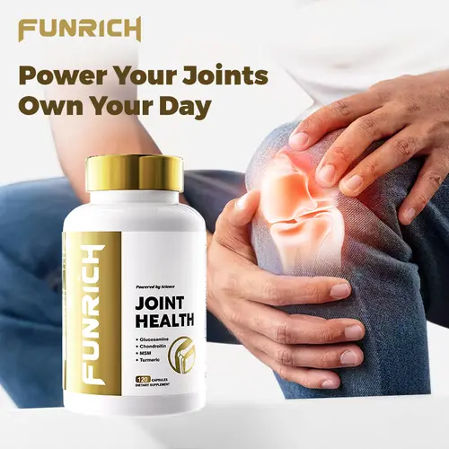 FUNRICH Joint Health Supplement for Arthritis Pain Relief with Glucosamine, Chondroitin, MSM & Turmeric - 120 Capsules