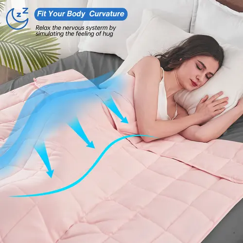 【backtoschool】yescool Weighted Blanket for Adults,Cooling Heavy Calming Blanket for Deep Sleep,Perfect for 190-210 lbs, Queen Size Breathable Blanket with Premium Glass Bead, Machine Washable,20lbs For Stress & Anxiety