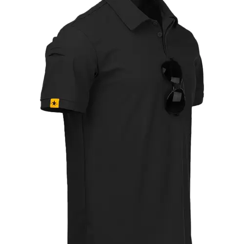 ZITY Mens Polo Shirt Short Sleeve Sports Tactical T-Shirt Athletic Golf Polos Daily Casual Stylish Collared Shirts for Men with Ring Buckle & Pocket Soft Breathable Fabric