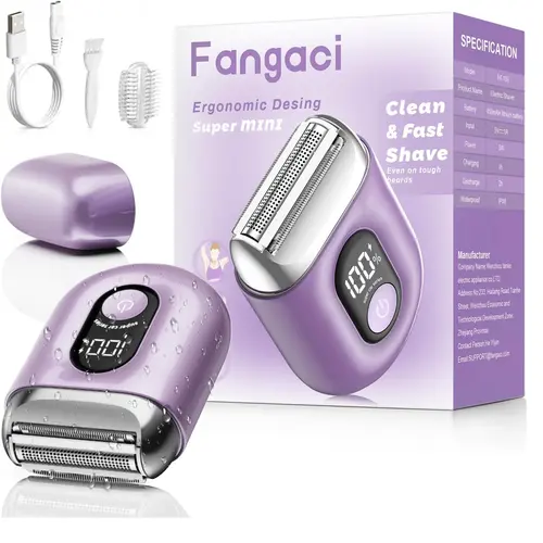 [Tiktokshopbacktoschool]Cordless Electric Shaver for Women: Mini Electric Razors with LED Display - Rechargeable Bikini Trimmer - IPX7 Waterproof Wet Dry Face Razor for Body Public Leg Blue Pink Compact sohochic,back to school,back to school haul