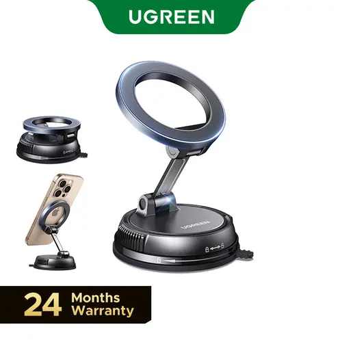 UGREEN Vacuum Magnetic Car Phone Holder,Car Phone Mount, 360° Adjustable for MagSafe Car Holder Foldable Suction Phone Mount for Car, for Garmin GPS/Mirror/Smooth Surface, for iPhone 17 16 Pro Max 15, and Android(Not for Reuse)DealsForYouDays