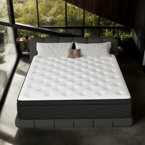 SummerWins【LODEIJA】8/10/12/14 Inch Twin,Full,Queen,King Mattress Memory Foam And Spring,Hybrid Mattress Medium Firmness,Lumbar Support