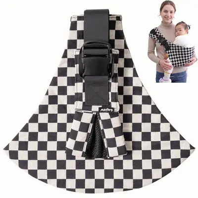 LUJIFO Checkerboard Baby Side Carrier - Lightweight Toddler Sling