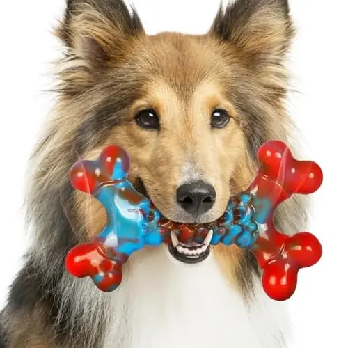 Apasiri XL Durable Dog Toy, 80lbs Heavy Duty, Bacon Flavor, Indestructible, Non-Toxic, For Large Dogs Strong Chewers, 1PC/2PCS