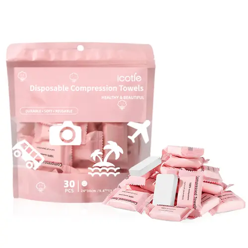 ICOTLE Compressed Towels – Portable, Expandable & Disposable | Travel, Camping, Outdoor Must-Have