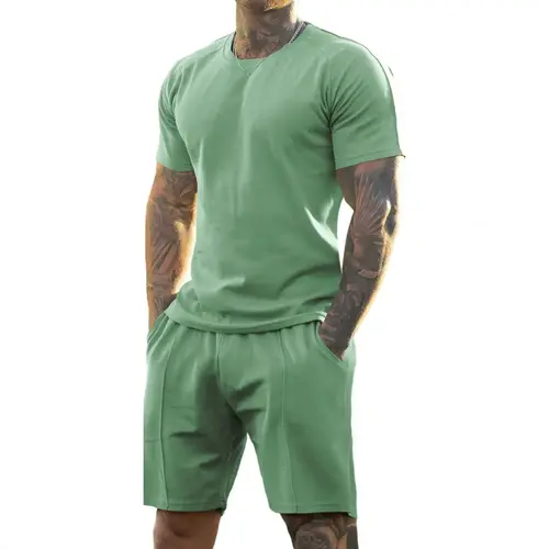 GINGTTO Men's Short Sets 2 Piece Outfits Casual Summer Crewneck Tracksuits Fashion Shortsleeve Streetwear Menswear