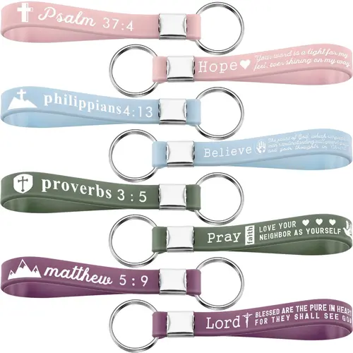 24/36/100Pcs Bible Verse Keychains Christian Trendy Keychain Wristlet for Bible Study Church Group Sunday School Baptism Gift Religious Party Favor Inspirational Gifts for Family Friends Backpacks  Keys Daily Use Accessories
