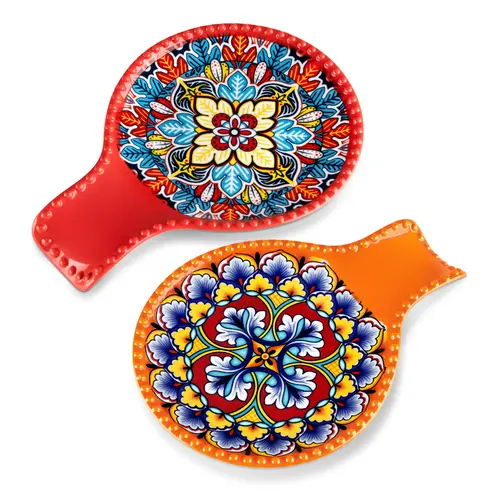 vancasso Ceramic Spoon Rest Sets of 2/4 for Stove Top, 7.7 Inch Cooking Spoon Holder for Kitchen Counter Decor, Spoon Holder for Coffee Spoon Rest, Spoon Cradle, Spatula, Spoons or Tongs Dinnerware Kitchenware