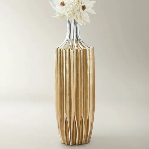 Z Gallerie White Resin Home Decorative Vase - Over 100 cm Savannah Floor Vase, Living Room Decorations, Tabletop Flower Holder for Home Supplies & Ornaments Gold Vase Gold Vase Round Modern Vase