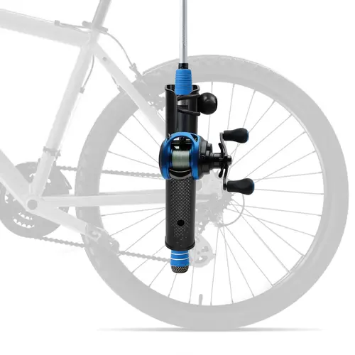 Hikeen 2-Pack Bike Fishing Rod Holders - Durable ABS Fishing Accessories, Secure Adjustable Dual Rotating Clip/Casting Rod Holder Accessories, Easy Install with 4 Padded Clamps, 4 Zip Ties for Bicycles, ATVs, Rod Holder Clip Accessories