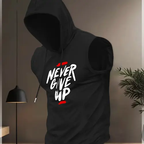 Men's Fashionable Sports Hooded Vest for Summer, Casual Fitted Lightweight Knit Tank Top, Casual Sports Tops, Perfect Activewear for Outdoor Activities, Sporty Vest