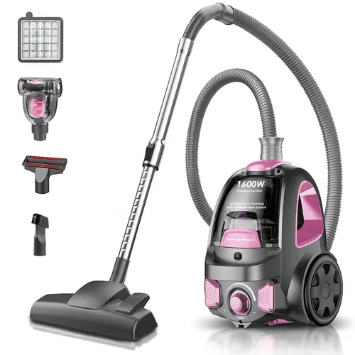 VICEASE 1600W Ultra-Powerful Corded Canister Vacuum, Bagless Corded Cylinder Vacuum, Auto Cord Rewind, H13 HEPA Filter, 3.7Qt Large Capacity, 5 Tools for Hard Floors, Pet Upholstery, Tiles, Car, Vacuums, Corded Cylinder Vacuums,techvibes