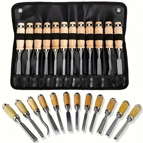 12 PCS Carving Tools, Professional Wood Chisel Sets, Sharp Woodworking Tools, Wood Carving Kit for Beginner, Hobbyists, Professionals, Artistic, Gifts for Him, Father's Day#summerfinds toolupgrade