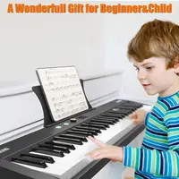 【GARVEE】61 Key Portable Keyboard Piano with Electric Semi-Weighted Keys, Built-In Speakers, Pedal, Power Supply, Digital Display, 128 Tones, Ideal for Beginners and Professionals, Perfect Gift for Birthdays or Holidays