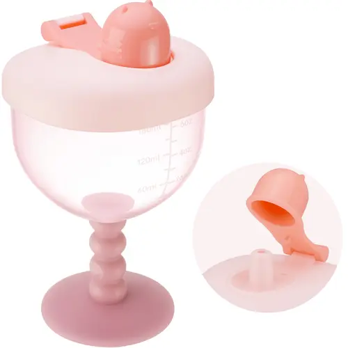 NiHome 6oz Toddler Sippy Cup (12 Months+), Leakproof Shatter-Resistant Baby Goblet with Lid, Spill-Proof Travel Cup with Easy Measurement Marks, Elegant Wine Glass Design, Durable Odorless Baby Item
