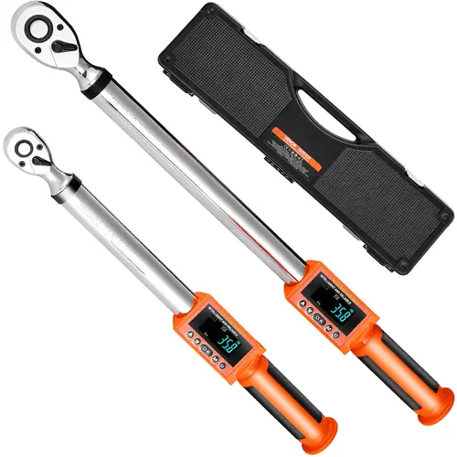 【Summerfinds】VEVOR 2-Piece Digital Torque Wrench Set1/2 & 3/8 Inch Drive 72-Tooth Electronic LED Heavy Duty ToolPower Ratchet WrenchMechanic & Automotive Tools and Gadgets, Work Tools,father'sdaygifts