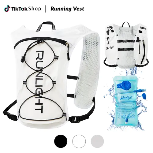 RUNLIGHT Unisex Vest-Shape Hydration Vest, Adjustable Chest Straps, 1.5L Water Bladder, Run or Cycle Ready Sports Backpack for Running Hiking