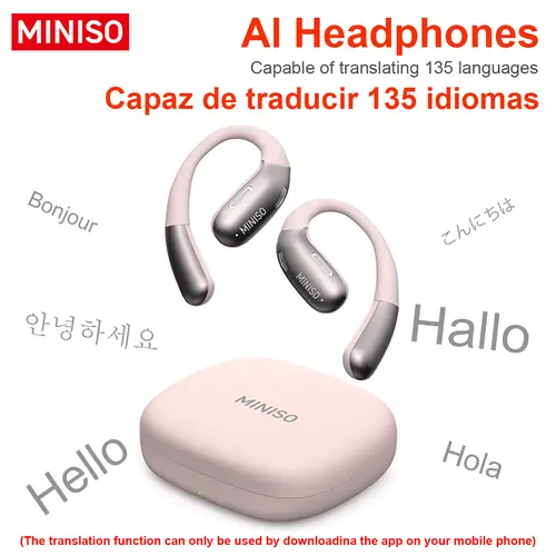 MINISO X28 Open Ear Wireless Bluetooth Electronic Earphones, Support 135 Languages Real-Time Translation, 58H Playback, HIFI Stereo, Fast Charging, Chargeable Earbuds Headset