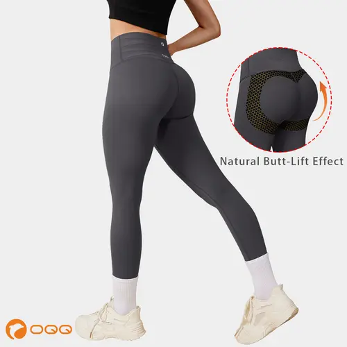 OQQ Women's Yoga Leggings High-Waist Seamless Regular-Length Pants Comfortable Casual Sportswear Basic Style for Everyday Wear,back to school shopping,clothes for back to school,first day of school outfits