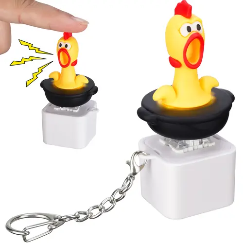 Tomorotec Funny Chicken Keyboard Fidget Toy - 3 Sound Modes, Type-C Rechargeable, LED Light Effects, Annoying Prank Gag Toy for Adults' Stress Relief, Office Desk Use, Fidgeting, Keyboard Fidget Stress Relief Toys
