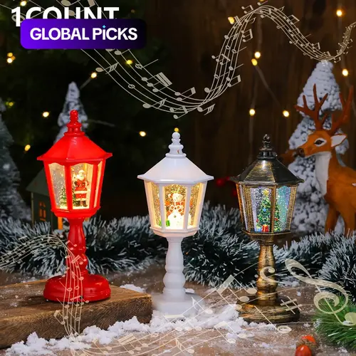 Christmas Music Water Night Light, Glowing Decoration Ornament for Holiday Party Atmosphere Decor, Festive Home Decor Accessory #GLOBAL PICKS