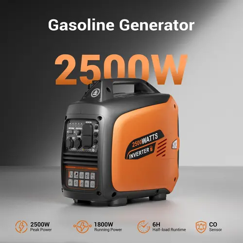 【Ships within 24H】Efurden 2800W Portable Gas-Powered Inverter Generator, Long Runtime Gas Generators for Home Use, Camping, Super Quiet Emergency Home Backup, with CO Sensor, EPA Compliant