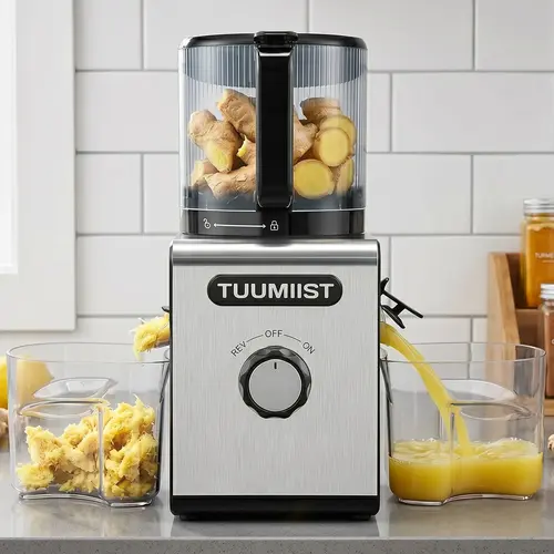 TUUMIIST Masticating Juicers,Cold Press Juicer Machines – 6.5'' Large Feed Chute for Whole Fruits & Vegetables, High Juice Yield, Easy To Clean,SummerVibes